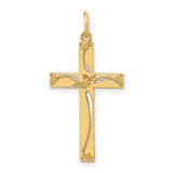 Latin Cross Charm Pendant in Real 14k Yellow Gold