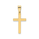 14k Yellow Gold Cross Pendant, Traditional Christian Religious Symbol for Men and Women