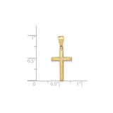 14k Yellow Gold Cross Pendant, Traditional Christian Religious Symbol for Men and Women
