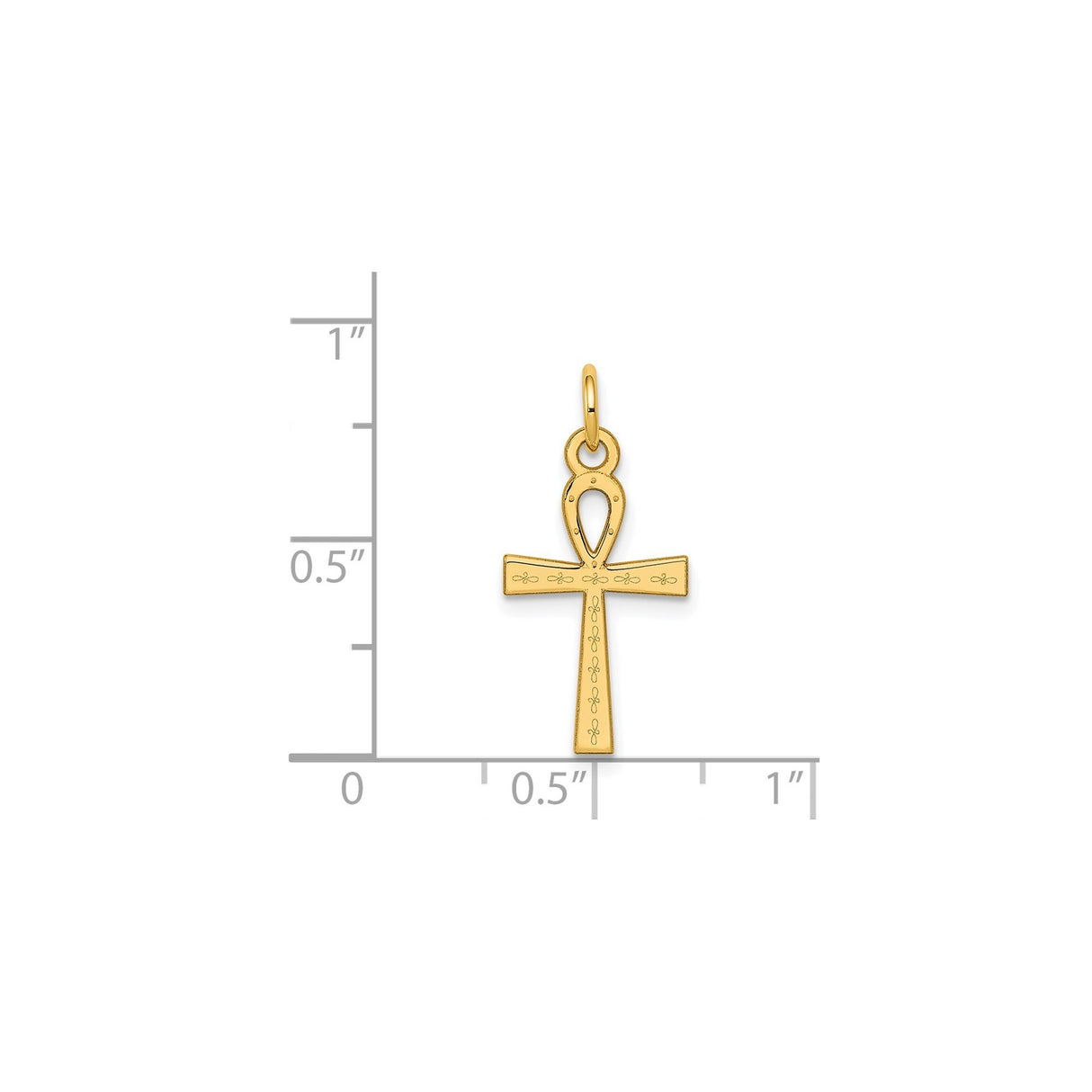 14k Yellow Gold Ankh Cross Pendant, Egyptian Symbol of Life and Immortality, Unisex Spiritual Jewelry
