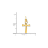 14k Yellow Gold Ankh Cross Pendant, Egyptian Symbol of Life and Immortality, Unisex Spiritual Jewelry