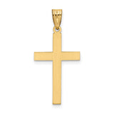 14k Yellow Gold Cross Pendant, Christian Religious Charm for Men and Women