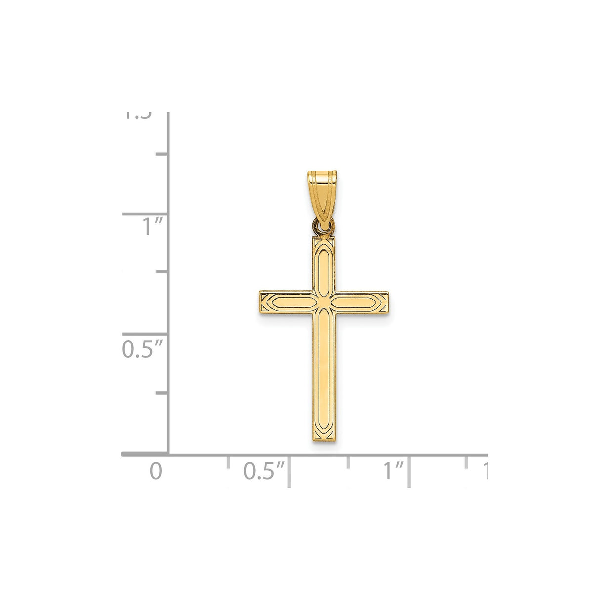 14k Yellow Gold Cross Pendant, Christian Religious Charm for Men and Women