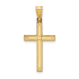14k Yellow Gold Cross Pendant, Christian Religious Charm for Men and Women