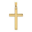 14k Yellow Gold Cross Pendant, Polished Latin Christian Symbol for Men and Women