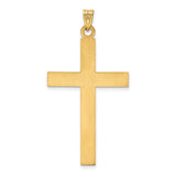 Solid Engravable Latin Cross Charm Pendant in Real 14k Yellow Gold