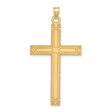 Solid Engravable Latin Cross Charm Pendant in Real 14k Yellow Gold