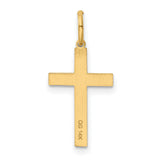 Latin Cross Charm Pendant in Real 14k Yellow Gold