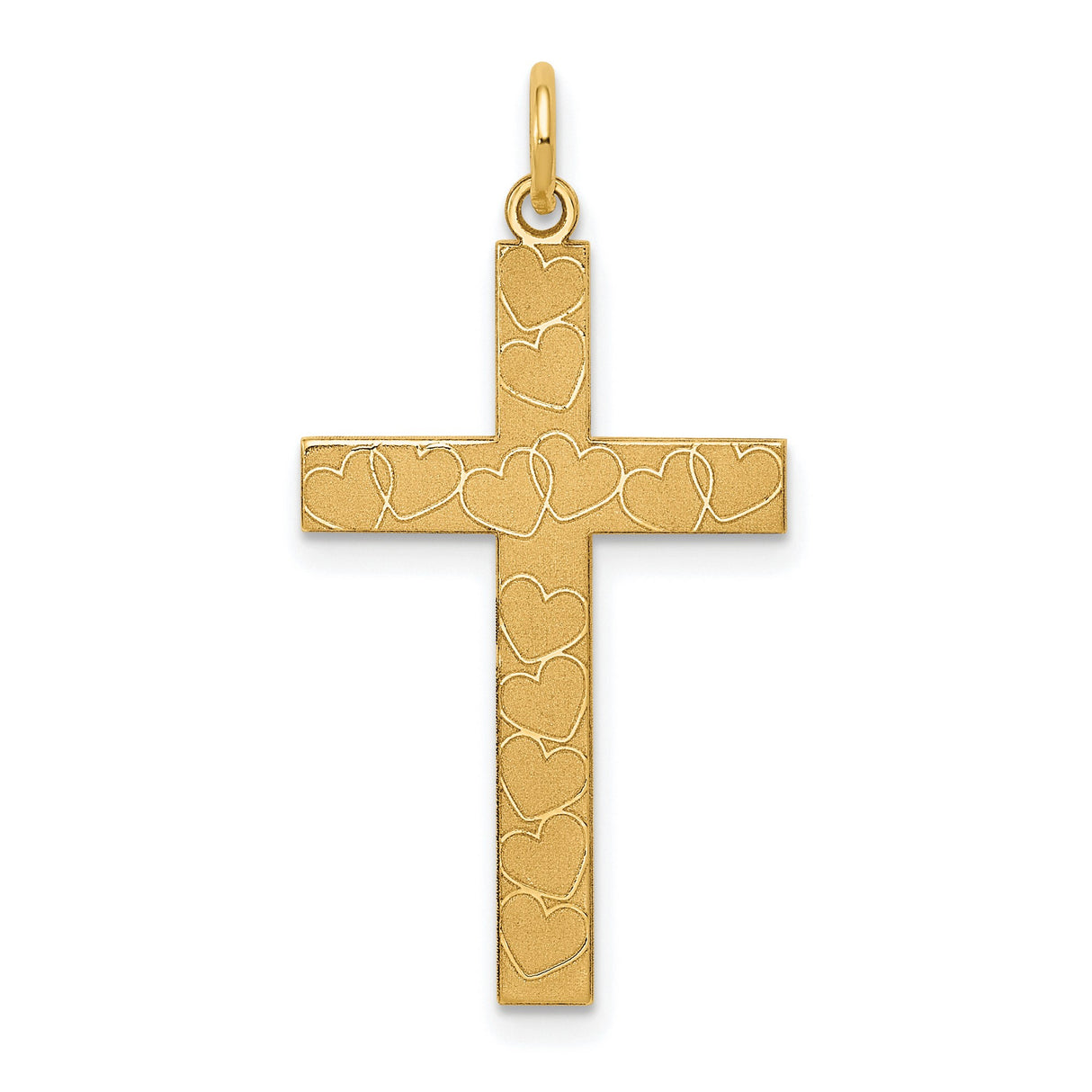 Latin Cross Charm Pendant in Real 14k Yellow Gold