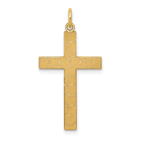 Latin Cross Charm Pendant in Real 14k Yellow Gold