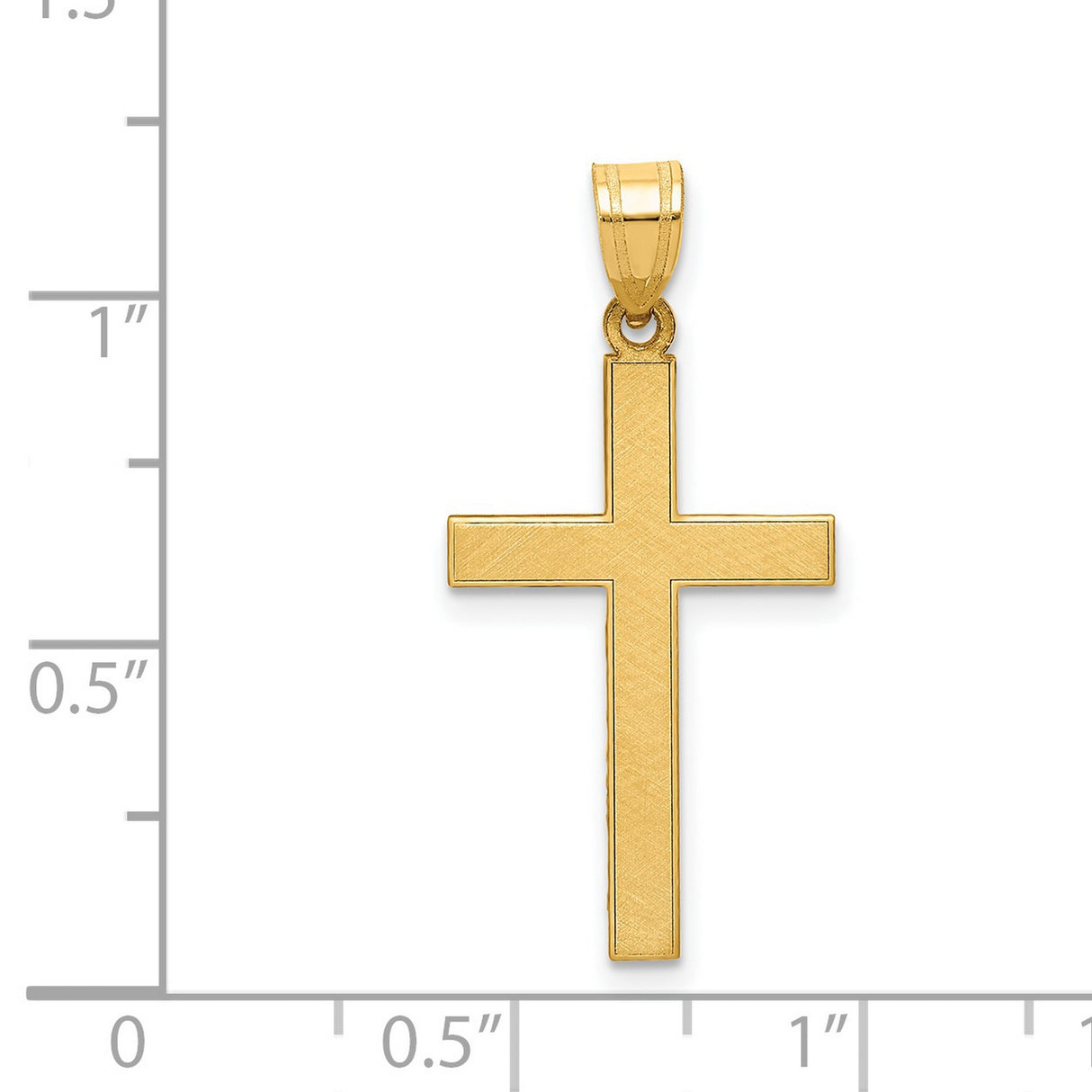 Latin Cross Charm Pendant in Real 14k Yellow Gold