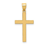 Latin Cross Charm Pendant in Real 14k Yellow Gold