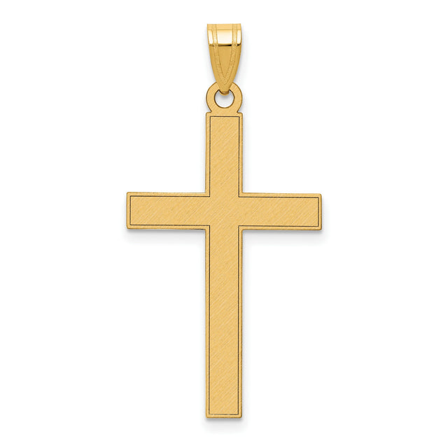 Latin Cross Charm Pendant in Real 14k Yellow Gold