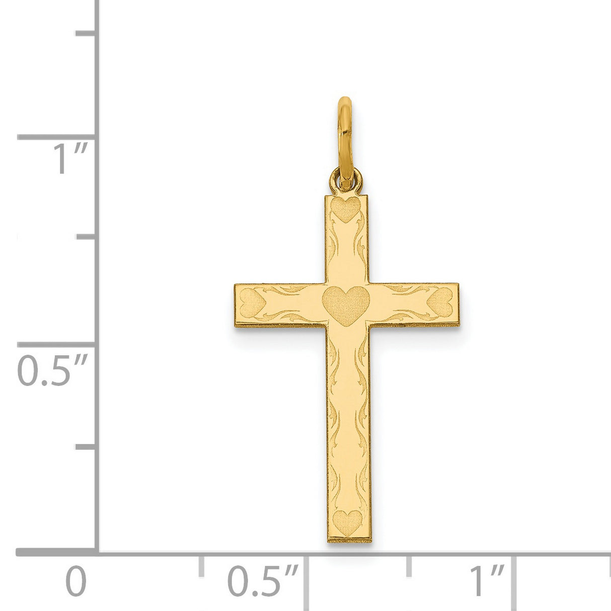 Latin Cross Charm Pendant in Real 14k Yellow Gold