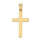 14k Yellow Gold Cross Pendant, Polished Latin Style, Christian Religious Jewelry for Men or Women