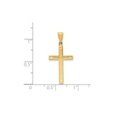 14k Yellow Gold Cross Pendant, Polished Latin Style, Christian Religious Jewelry for Men or Women