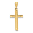 14k Yellow Gold Cross Pendant, Polished Latin Style, Christian Religious Jewelry for Men or Women