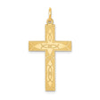 Engravable Latin Cross Charm Pendant in Real 14k Yellow Gold