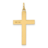 Latin Cross Charm Pendant in Real 14k Yellow Gold