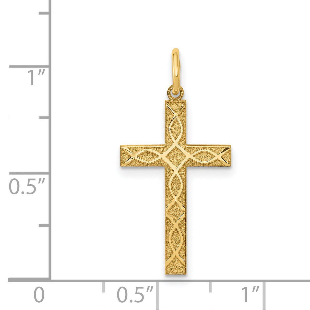 Latin Cross Charm Pendant in Real 14k Yellow Gold