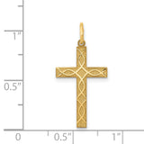 Latin Cross Charm Pendant in Real 14k Yellow Gold