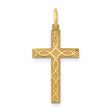 Latin Cross Charm Pendant in Real 14k Yellow Gold