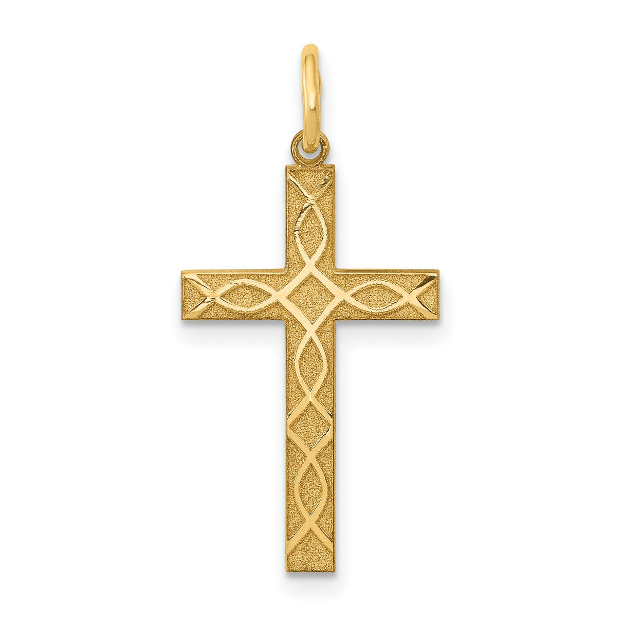 Latin Cross Charm Pendant in Real 14k Yellow Gold