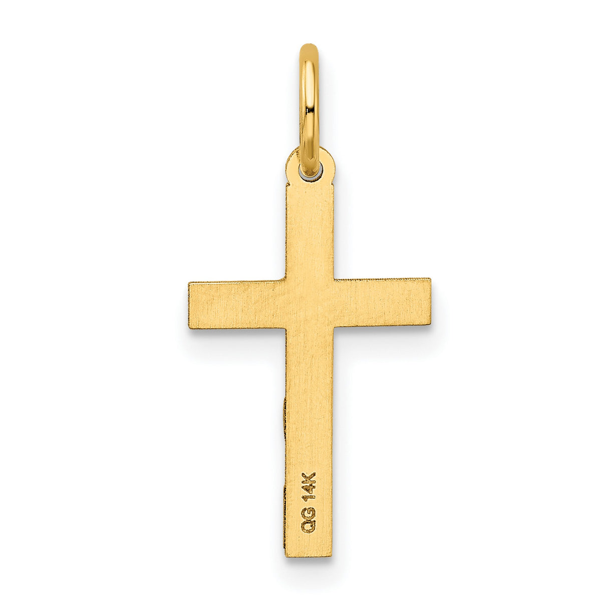 Latin Cross Charm Pendant in Real 14k Yellow Gold