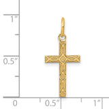 Latin Cross Charm Pendant in Real 14k Yellow Gold