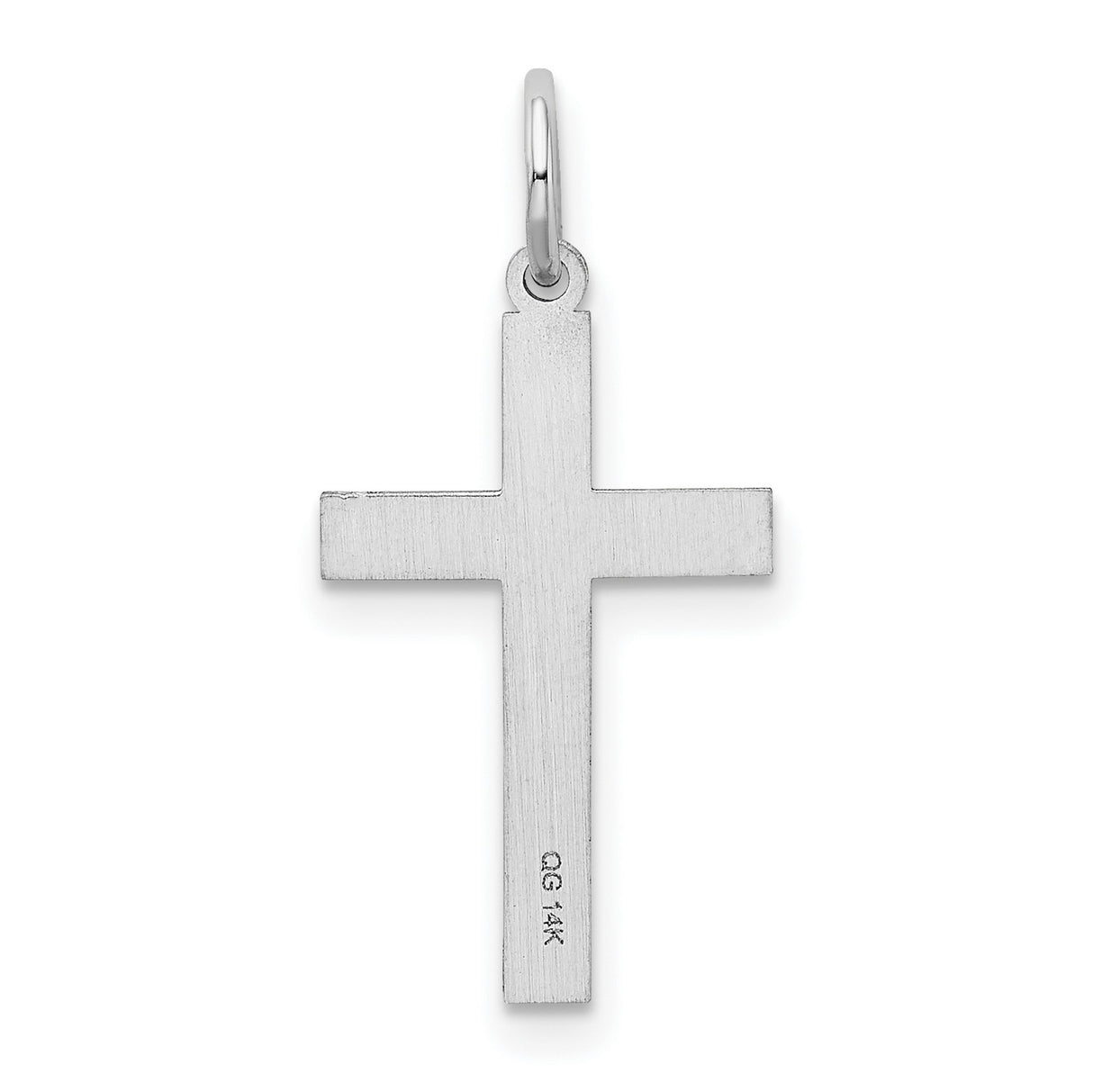 Latin Cross Charm Pendant in Real 14k White Gold