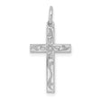 Latin Cross Charm Pendant in Real 14k White Gold