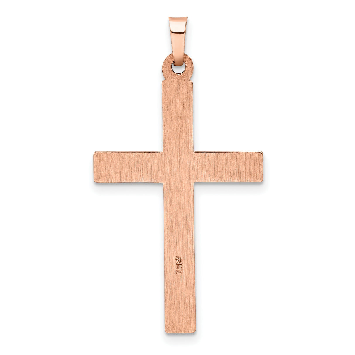 Latin Cross Charm Pendant in Real 14k Rose Gold