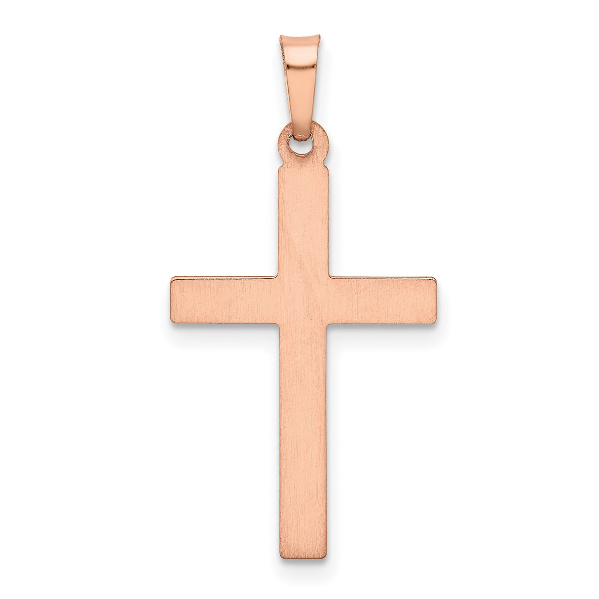 Latin Cross Charm Pendant in Real 14k Rose Gold