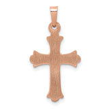 Fleur De Lis Cross 20 x 14 mm Charm Pendant in Real 14k Multi-Tone Gold