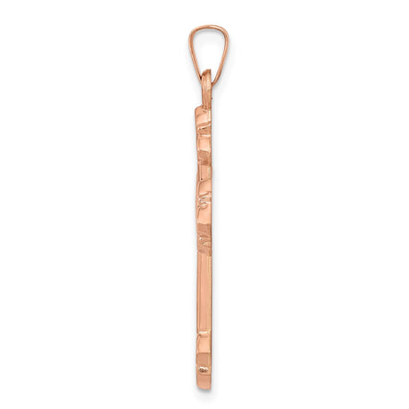 14k Rose Gold Orthodox Cross Pendant with Intricate Engraving, Religious Christian Jewelry