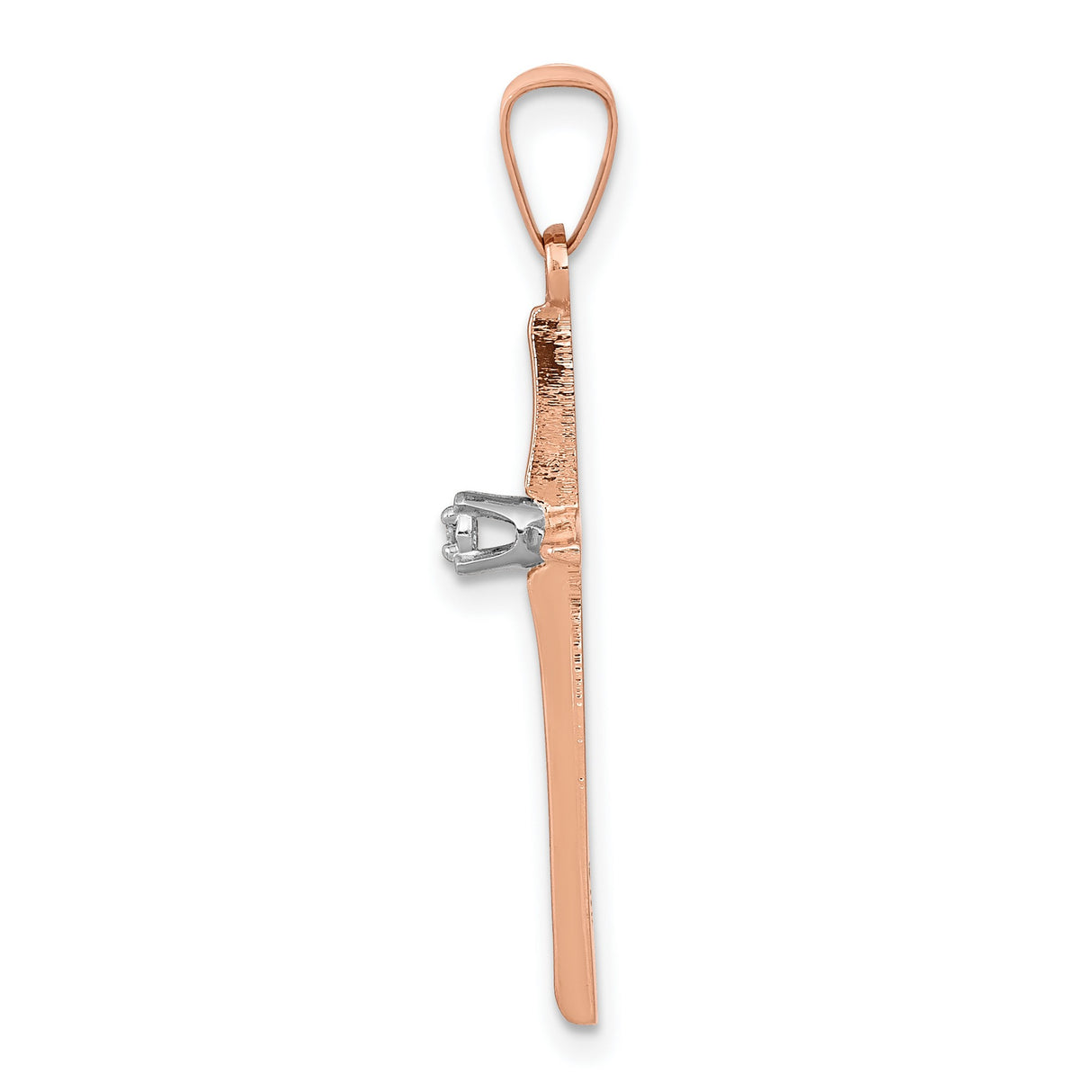 Passion Cross 23 x 18 mm Charm Pendant in Real 14k Rose Gold
