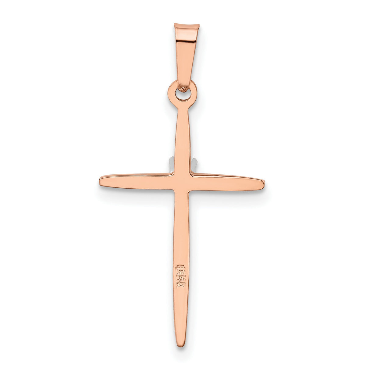 Passion Cross 23 x 18 mm Charm Pendant in Real 14k Rose Gold