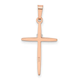 Passion Cross 23 x 18 mm Charm Pendant in Real 14k Rose Gold