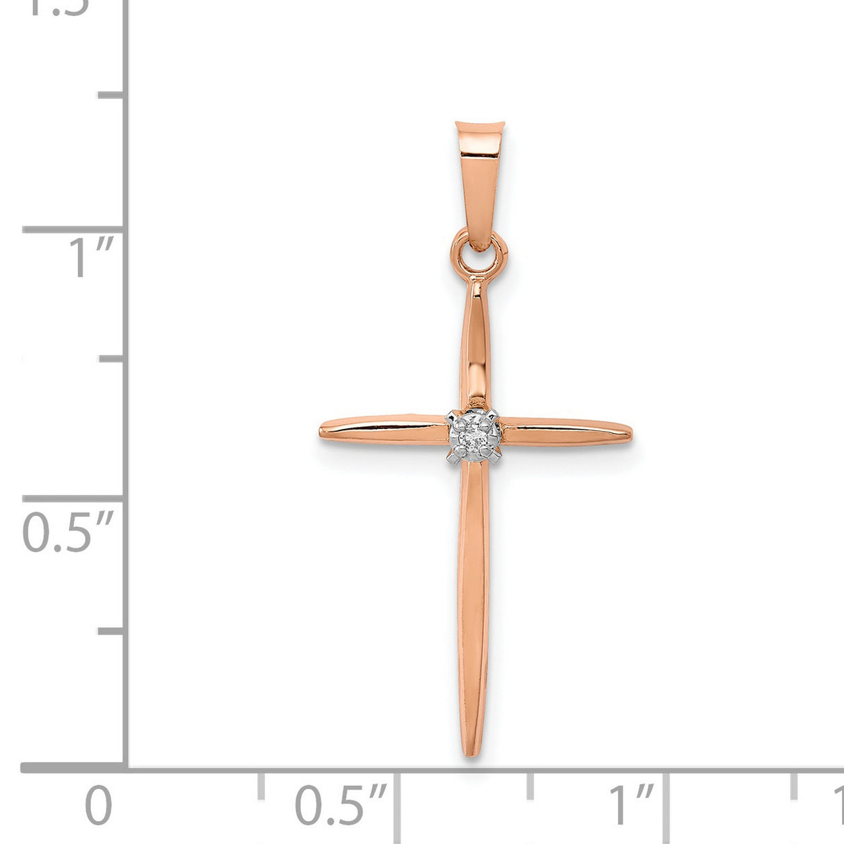 Passion Cross 23 x 18 mm Charm Pendant in Real 14k Rose Gold