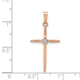 Passion Cross 23 x 18 mm Charm Pendant in Real 14k Rose Gold