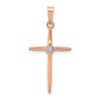 Passion Cross 23 x 18 mm Charm Pendant in Real 14k Rose Gold