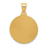 Hollow Round Embossed Face Of Jesus Medal Charm Pendant in Real 14k Yellow Gold