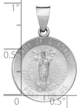 14k White Gold Our Lady of Guadalupe Virgin Mary Pendant Religious Medal for Women