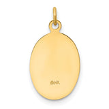 Solid Pray For Us Our Lady of Guadalupe Words Oval Charm Pendant in Real 14k Yellow Gold