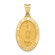 Our Lady of Guadalupe Pray For Us Words Oval Medal Charm Pendant in Real 14k Yellow Gold