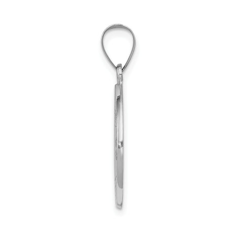 14k White Gold Guardian Angel Pendant with Protection Message, Religious Medallion Charm