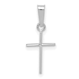 14k White Gold Cross Pendant, Minimalist Christian Jewelry for Women or Unisex Wear