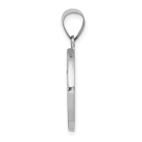 14k White Gold Saint Anthony Pendant, Catholic Medal Charm for Men or Women