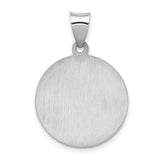 14k White Gold Saint Anthony Pendant, Catholic Medal Charm for Men or Women