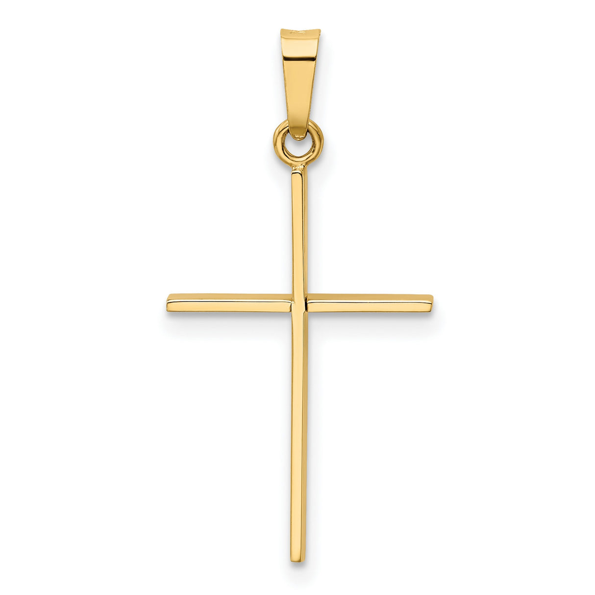 Latin Cross Charm Pendant in Real 14k Yellow Gold